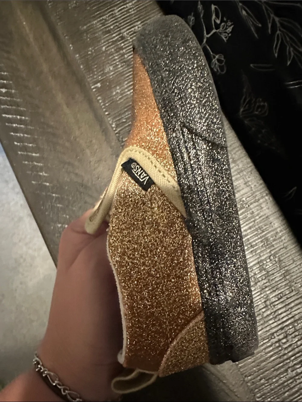 Vans Kids Glitter Slip-On Sneakers - Copper